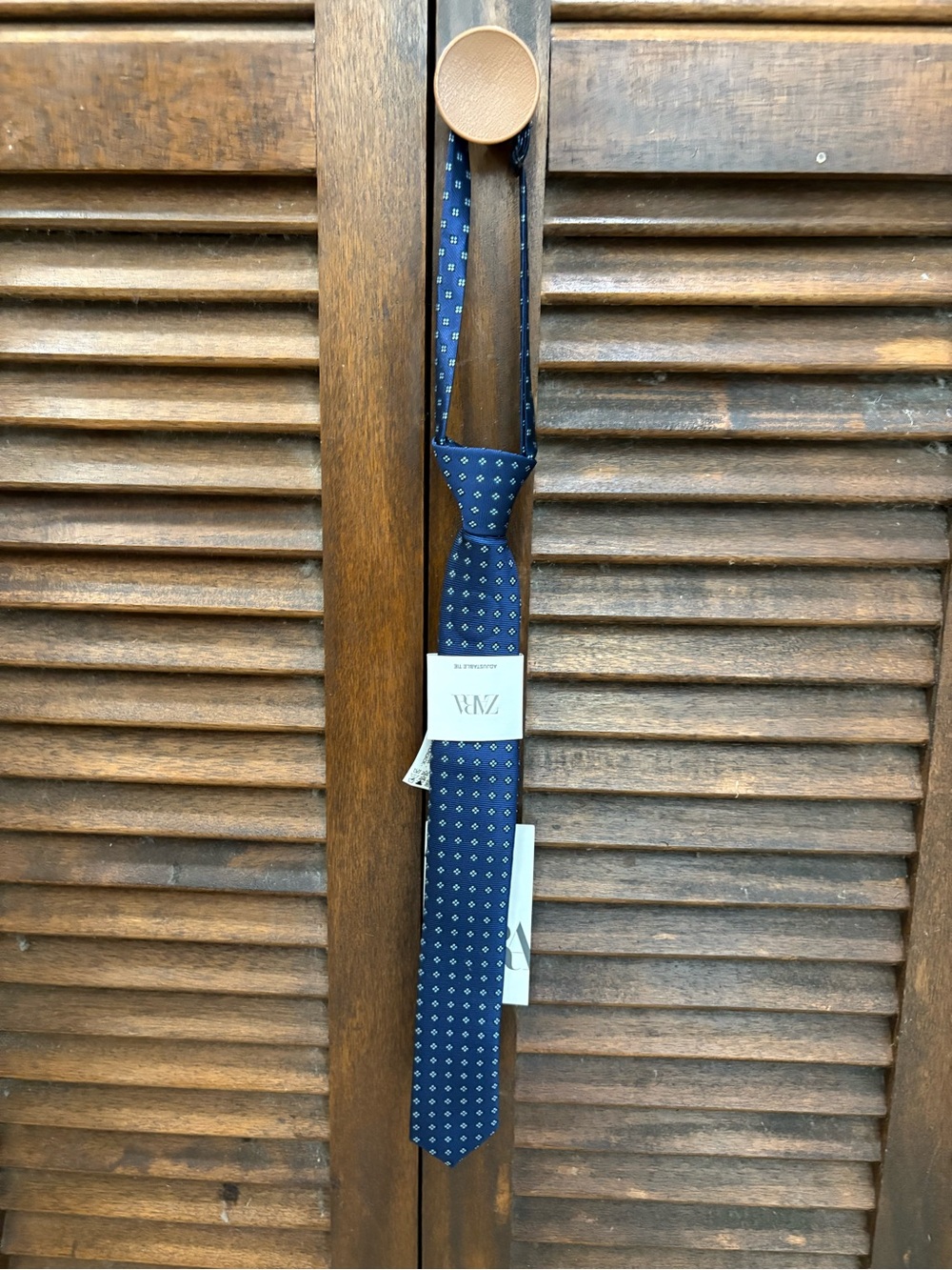 Zara Boys Navy Blue Geometric Pattern Tie